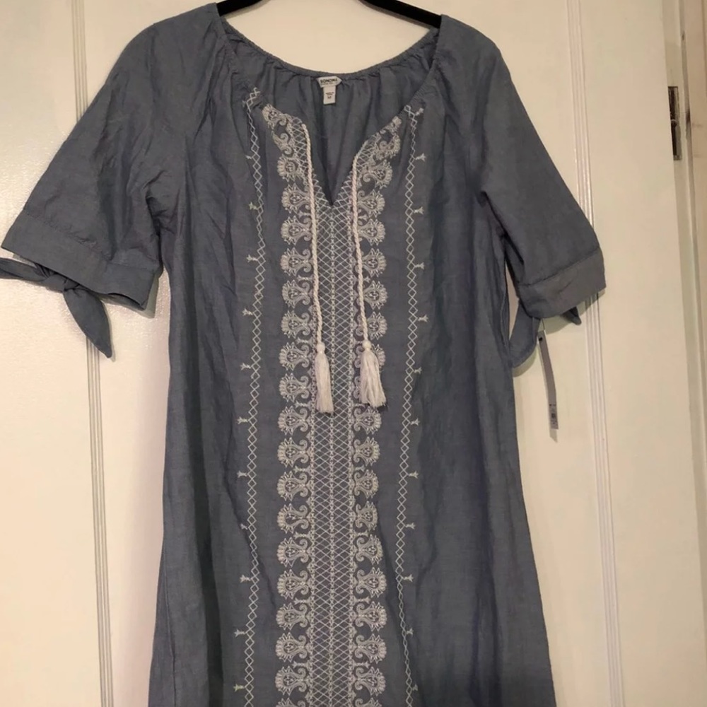 SOLDEmbroidered Dress With Tassels